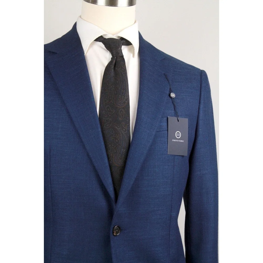 Jos A Bank Mens Tailored Fit‎ Sportcoat Jacket Blazer Blue 40L E03337
